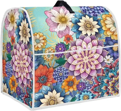 Vista 45 de Funda para batidora de Navidad para cocina de 6 a 8 cuartos de galón, cubiertas antipolvo para electrodomésticos pequeños universales para freidoras