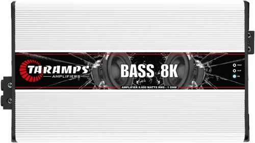 Taramps Amplificador monobloque de graves 8k 1 Ohm 8000 vatios Rms 1 canal potente rango completo ideal para sub/graves entrada RCA filtro