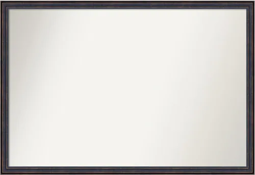 Vista 111 de Amanti Art Espejo de baño de bronce para sobre el fregadero, 25 x 26 pulgadas, espejo rectangular de bronce oscuro, marco de madera tradicional