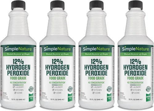 Vista 6 de SimpleNature 6% de peróxido de hidrógeno de grado alimenticio (32 onzas líquidas, paquete de 4) – Limpiador natural multiusos – Fabricado en Estados