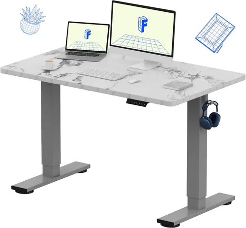 Vista 30 de FLEXISPOT EN1 Escritorio eléctrico de pie de una pieza de 48 x 24 pulgadas, altura ajustable, para oficina en casa