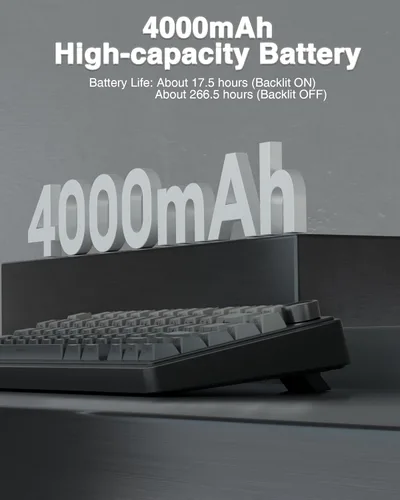 Vista 7 de AULA Teclado mecánico inalámbrico F75 Pro, 75% teclado personalizado intercambiable en caliente con perilla, retroiluminación RGB, interruptores