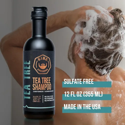 Vista 5 de GIBS Grooming Tea Tree Shampoo for Men (3.25 oz - 33.8 oz) Men's Shampoo Fragrance Blend of Peppermint, Jasmine, Cedarwood - Sulfate, Paraben &