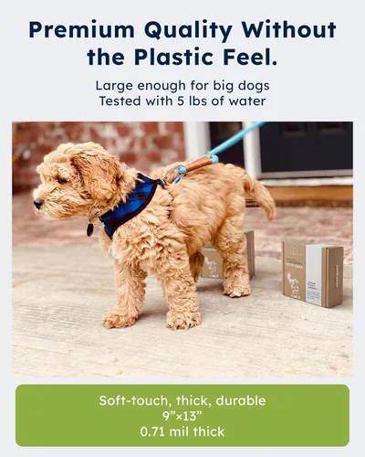 Vista 4 de Wooflinen Home Bolsas compostables para excrementos de perro – Rollos de bolsas para excrementos de perro a prueba de fugas – Grandes 9 x 13