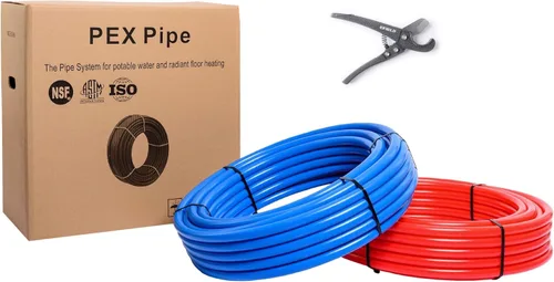 Vista 12 de EFIELD 2 rollos de tubo Pex-b de 1/2 pulgada x 75 pies, azul y rojo de 150 pies de longitud, certificado NSF para agua potable, caliente/fría