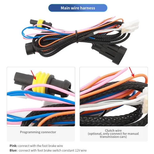 Vista 4 de ECC001 Kit de sistema de control de crucero universal eléctrico limitador de control de velocidad para automóviles DC12V con acelerador eléctrico