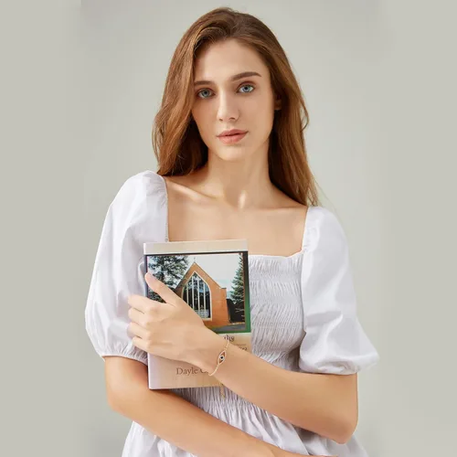 Vista 4 de Pulseras de Mal de Ojo Pulsera Hamsa - Pulsera Ajustable Chapada en Oro 18K Ojo de Protección Plata Amuleto Mal de Ojo ojo Pulsera Oro Joyería Mal