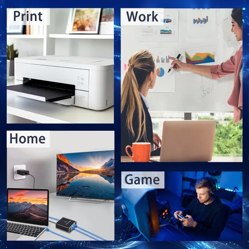 Vista 7 de LIEZHUA 1000Mbps Adaptador Divisor de Red con Cable LAN Cat 6 - Divisor Ethernet RJ45 1 a 2 de Alta Velocidad Gigabit para LAN Internet, Compatible