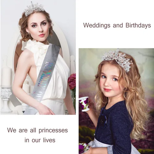 Vista 4 de Coronas de cumpleaños para mujer, banda de cumpleaños y tiaras para mujer, corona y tiara de reina de feliz cumpleaños, coronas para mujer