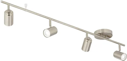 Vista 8 de Pro Track Vester - Juego de luces LED de pared o techo de 4 cabezales GU10, regulable, direccional, plateado, acabado de níquel cepillado, moderno