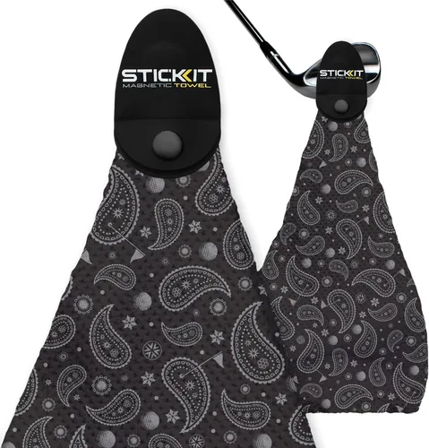 Vista 27 de STICKIT Toalla de golf magnética – Ultra absorbente con tejido de gofre de microfibra – Toalla de golf con imán para bolsas, palos y carritos – Negro