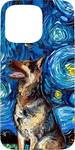 Vista 31 de German Shepherd Starry Night Dog Art by Aja Trier Case for iPhone 17