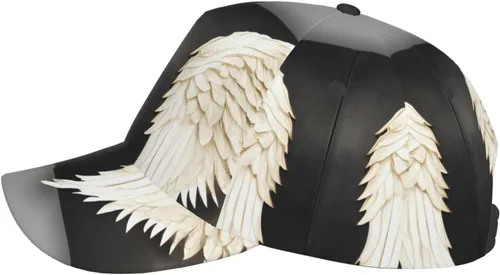 Vista 5 de Angel Feathers Adjustable Baseball Cap Hat for Stylish Comfort and Sun â Unisex, and Breathable Headwear for All-Season Use Black