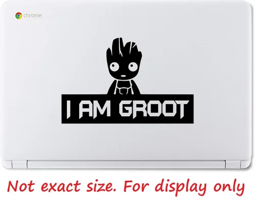 Vista 3 de Blk I Am Groot - Calcomanía gráfica de vinilo UR Impressions para coches, camiones, SUV, camionetas, paredes, ventanas, laptop, tablet negro 7.5