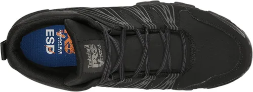 Vista 5 de Timberland PRO Powertrain - Botas de trabajo industriales ESD con punta de aleación media para hombre, Negro, sintético