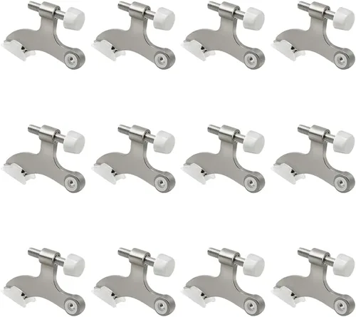 Vista 57 de Paquete de 4 topes de puerta de perno de bisagra negros, tope de puerta de perno de bisagra ajustable de alta resistencia con puntas de tope de goma