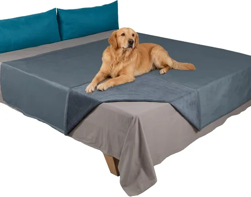 Vista 14 de Ameritex - Manta reversible para mascotas, terciopelo 100 % impermeable súper suave para sofá y cama.