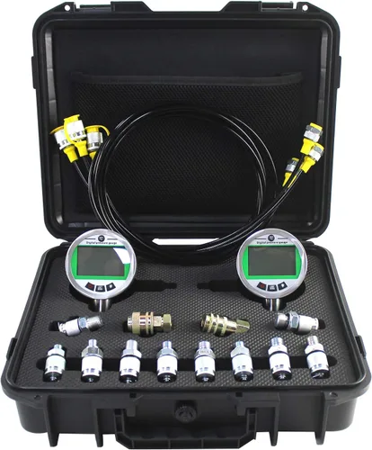 SINOCMP Kit de manómetro digital con mangueras de prueba, kit de prueba de presión de agua de gas hidráulico con juego de retroiluminación