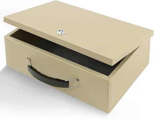 Vista 11 de Dalmbox Caja de seguridad portátil de metal con bloqueo de código digital, almacenamiento resistente al fuego para documentos, caja de seguridad