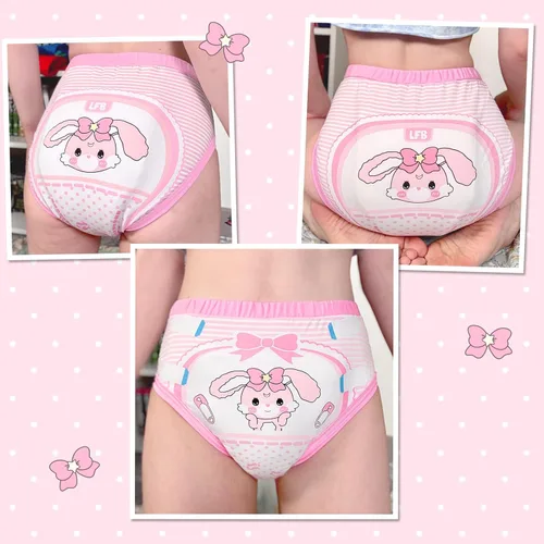 Vista 3 de Littleforbig Ropa interior de algodón suave cómodo lavable reutilizable adulto entrenamiento pantalones - Baby Usagi