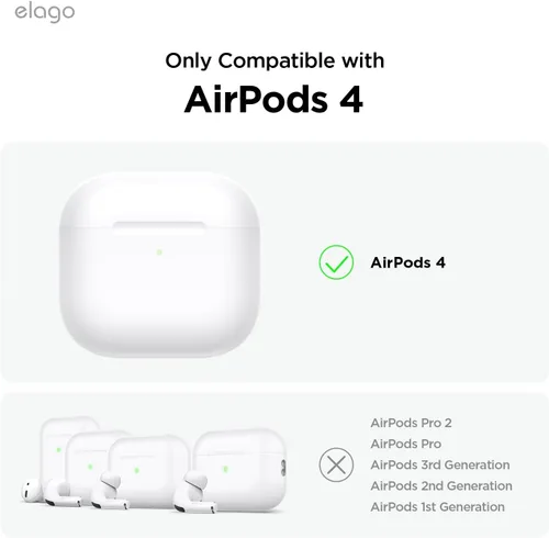 Vista 2 de elago Armor Case - Funda compatible con funda de AirPods 4, compatible con funda de AirPods de 4ª generación, mosquetón incluido, soporta carga