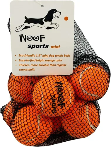 Pelotas de tenis pequeñas para perros (1.9 pulgadas), 12 pelotas de tenis naranjas duraderas y fáciles de encontrar para perros pequeños y