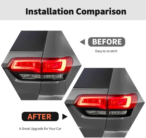Vista 2 de RT-TCZ Cubierta de lámpara trasera, marco de guardia, biseles de decoración, accesorios exteriores compatibles con Jeep Grand Cherokee 2014-2020