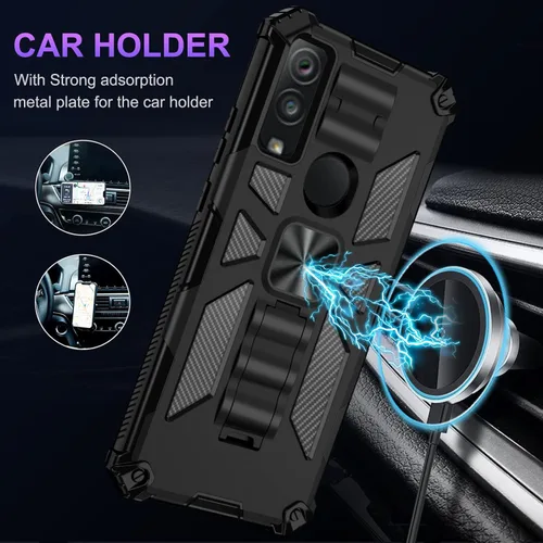 Vista 4 de Funda para AT&T Motivate Max/Cricket Ovation 3 con protector de pantalla de vidrio templado, protección de cuerpo completo [grado militar] funda