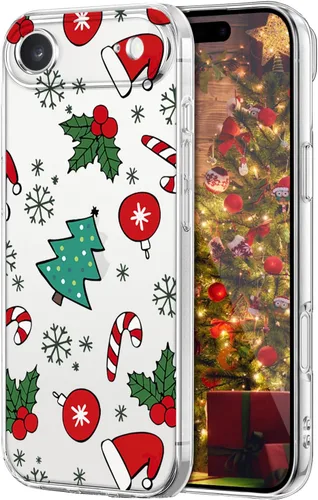 Vista 37 de Newseego Funda de Navidad para iPhone 13, Serie Linda a Prueba de Golpes Anti-Amarillo PC Duro + Parachoques TPU Cubierta Protectora para Mujeres