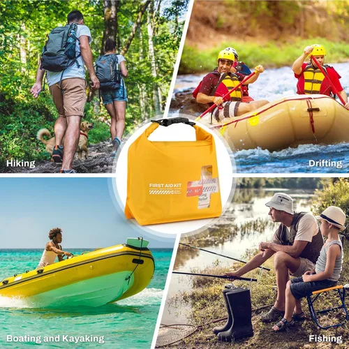 Vista 9 de RHINO RESCUE Kit de primeros auxilios para barco impermeable, bolsa seca ligera, accesorios para barco, suministros de supervivencia marina