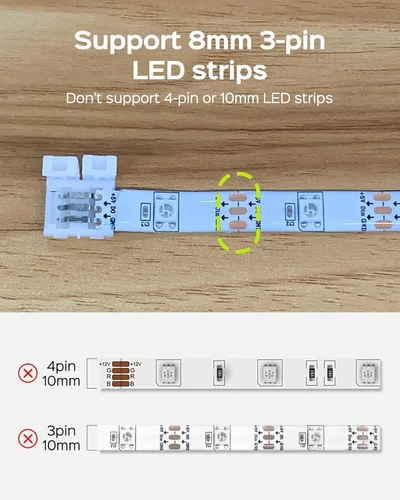Vista 3 de JACKYLED Conectores LED de 3 pines de 0.315 pulgadas para tiras de luces LED, kit total de 22 conectores de esquina para extensión de adaptador sin