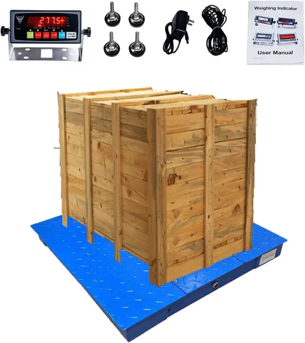 Vista 6 de Báscula de suelo industrial, 36" x 36", 2500LB/1LB con indicador digital preciso