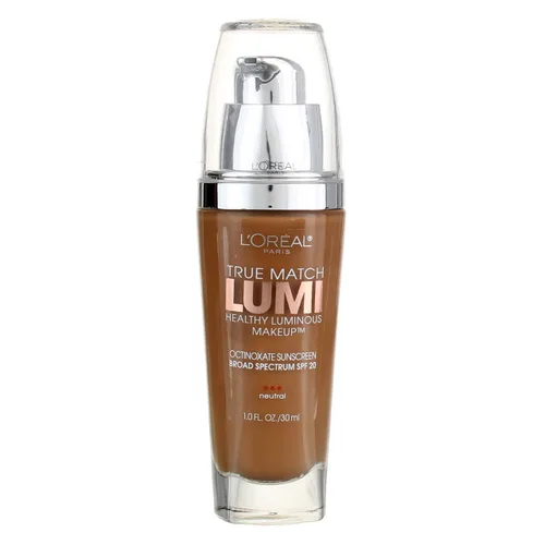 L'Oreal Paris True Match Lumi - Maquillaje luminoso saludable, bronceado clásico/capuchino [N7-8], 1 onza (paquete de 2)