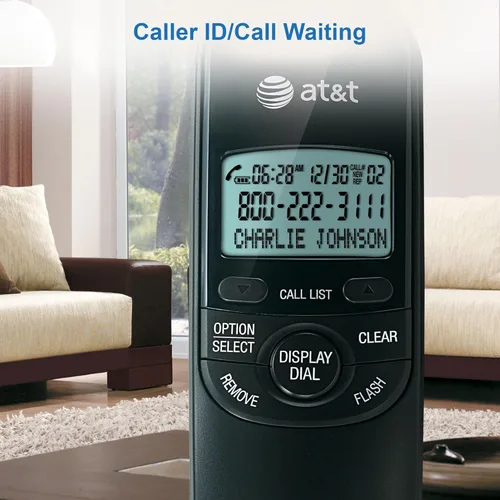 Vista 3 de Teléfono con cable AT&T TR1909 Trimline con identificador de llamadas, Negro
