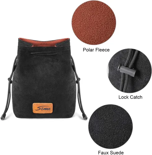 Vista 2 de S-ZONE Bolsa suave para cámara DSLR, bolsa de inserción con cordón, funda de lente compatible con Canon Nikon Sony