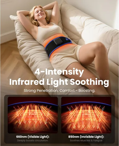 Vista 3 de BOB AND BRAD ThermoRed - Masajeador de cinturón con almohadilla térmica para soporte de espalda baja, FSA inalámbrico, calor infrarrojo cercano