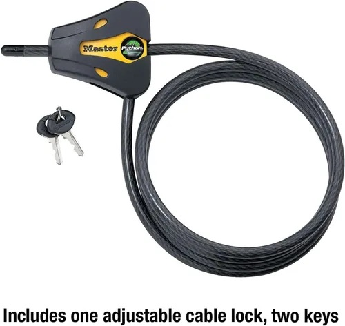Vista 4 de Master Lock - Cerraduras de cable ajustables Python con 4 llaves, modelo # 8419KA-2