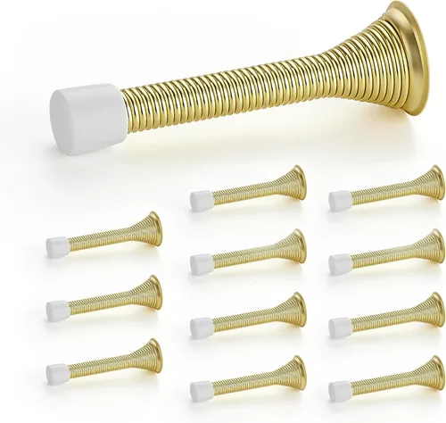 Vista 34 de Ravinte Topes de puerta, paquete de 6 topes de puerta de resorte negros con parachoques de goma, topes de puerta para parte inferior de la puerta