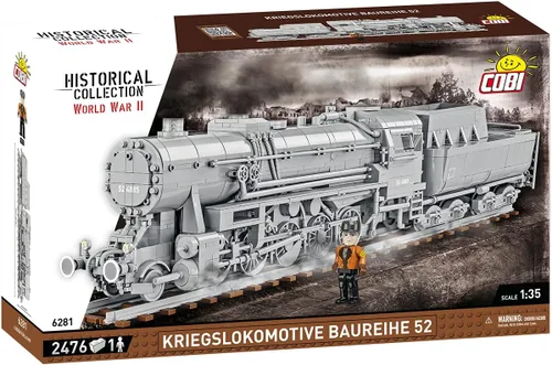 Vista 2 de COBI Historical Collectiion Kriegslokomotive Baureihe 52 Steam Locomotora Set de construcción, 2476 piezas