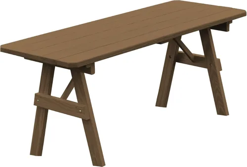 Vista 5 de Furniture Barn USA Mesa tradicional de pino tratado a presión de 4 pies, tinte de cedro mancha de cedro