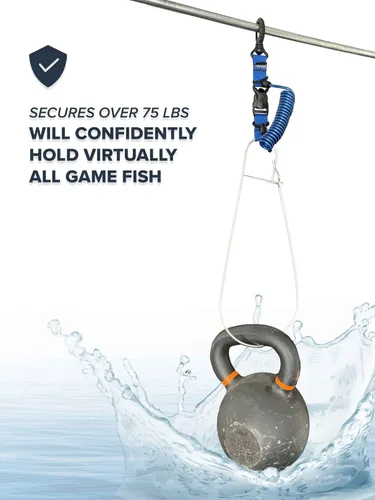 Vista 7 de Rogue Endeavor® Clip de pescado, grande, construcción inoxidable, cordón de núcleo de acero de liberación rápida de 36 pulgadas, diseñado para pesca