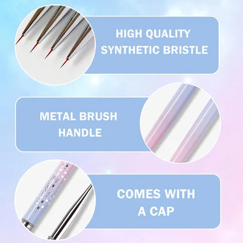 Vista 3 de 2 pinceles de limpieza para arte de uñas, cepillo removedor de esmalte de uñas redondo y en ángulo para limpiar esmalte de uñas, herramientas