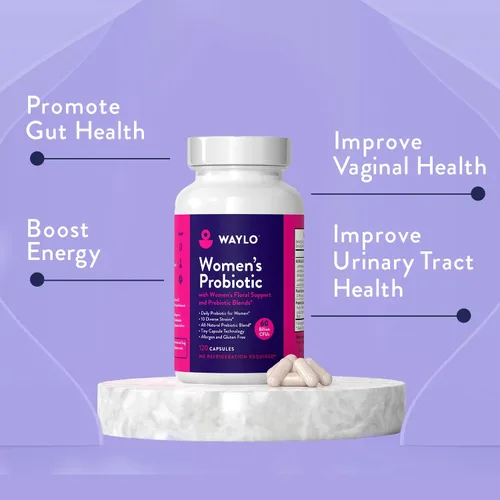 Vista 7 de Probióticos para mujeres Cápsula pequeña fácil de tragar con prebióticos, 60 mil millones de UFC probióticos vaginales con arándano y D-manosa