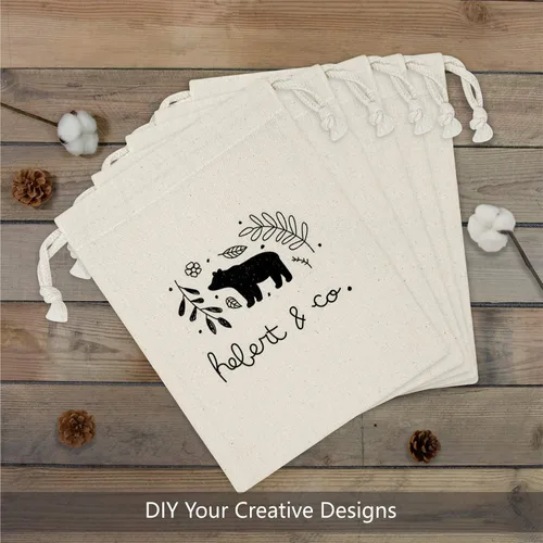 Vista 3 de TOPDesign Paquete de 12 bolsas reutilizables de 6 x 8 pulgadas, bolsas de muselina con cordones para compras y almacenamiento, bolsas de algodón