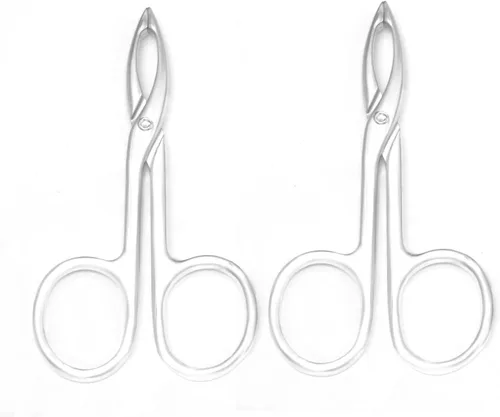 Vista 5 de 2 pinzas con mango de tijera, punta recta, pinzas para cejas en forma de tijera, para quitar el pelo, cuidado facial de las cejas (negro)