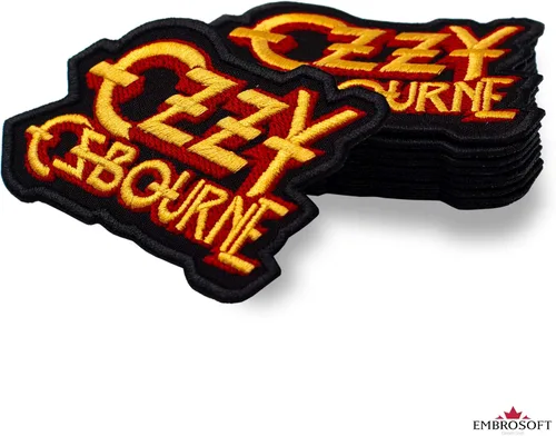 Vista 2 de Ozzy Osbourne Patch, Yellow Red, Hard Rock, Heavy Metal BandEmbroideredIron On (3.5" x 2.3")