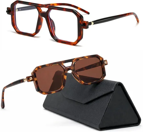 Vista 10 de Blue Light Glasses for Woman,Chunky Blue Light Blocking Glasses with TR90 Rectangle Frame and Chic Look for Women Men