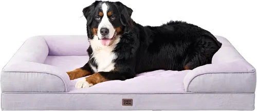 Vista 23 de EHEYCIGA – Cama ortopédica impermeable para perros extragrandes, espuma viscoelástica tipo caja de huevos, bordes elevados y base antideslizante