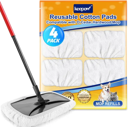 Vista 13 de KEEPOW Almohadillas reutilizables para fregona O Cedar Hardwood Floor'N More de microfibra, cabezales de repuesto para uso húmedo y seco, 15 x 8