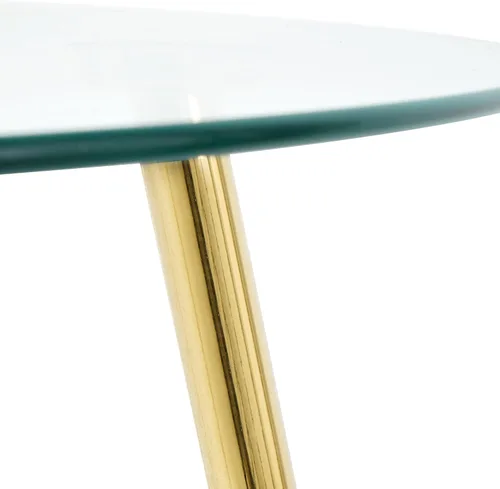 Vista 7 de Modern Simple 47.2" Glass Table, Tempered Glass Metal Material, Gold Plated Legs, Suitable for Restaurant Kitchen (Set of 1)